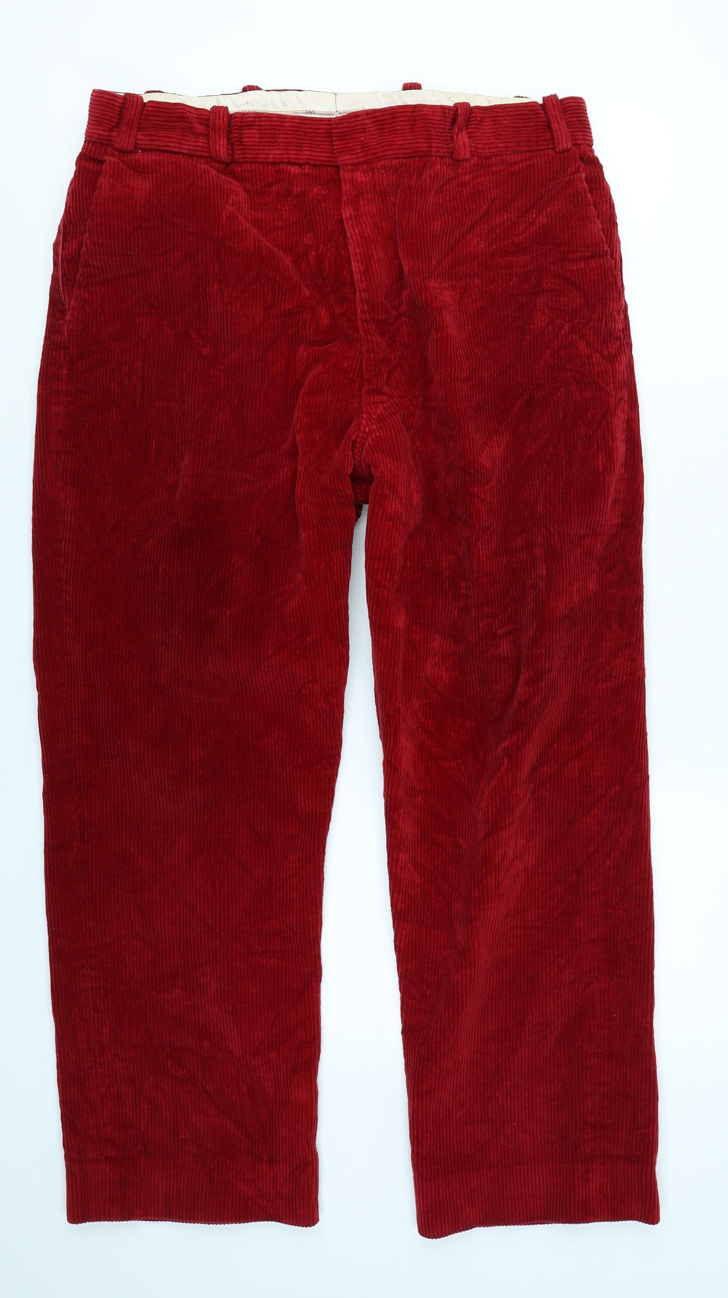 Oliver Brown Mens Red  Corduroy Trousers  Size 38 in L25 in