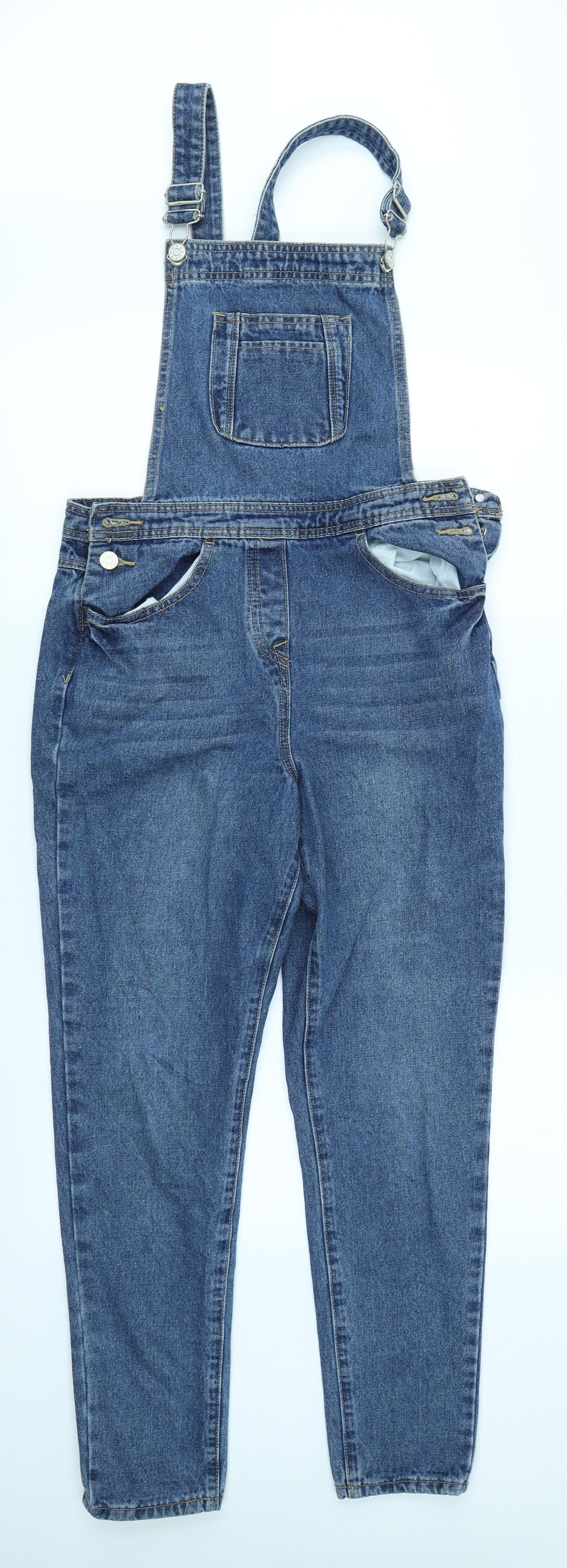 George Girls Blue  Denim Dungaree One-Piece Size 12-13 Years