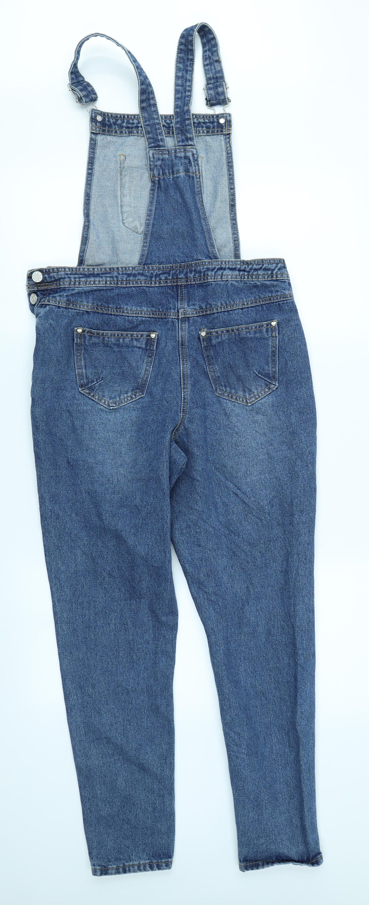 George Girls Blue  Denim Dungaree One-Piece Size 12-13 Years