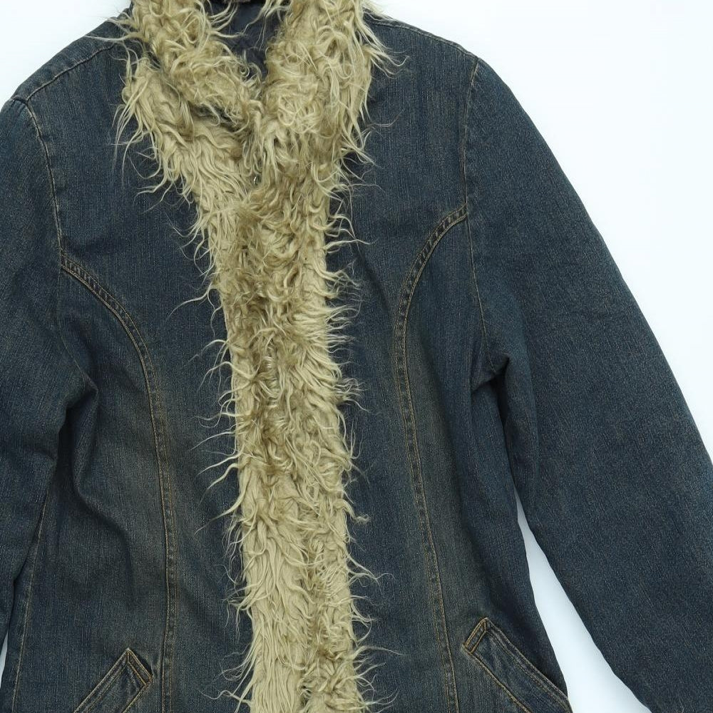 Blanc Noir Womens Blue  Denim Jacket  Size 14