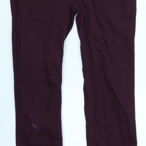 M&S Womens Purple   Chino Trousers Size 12 L28 in