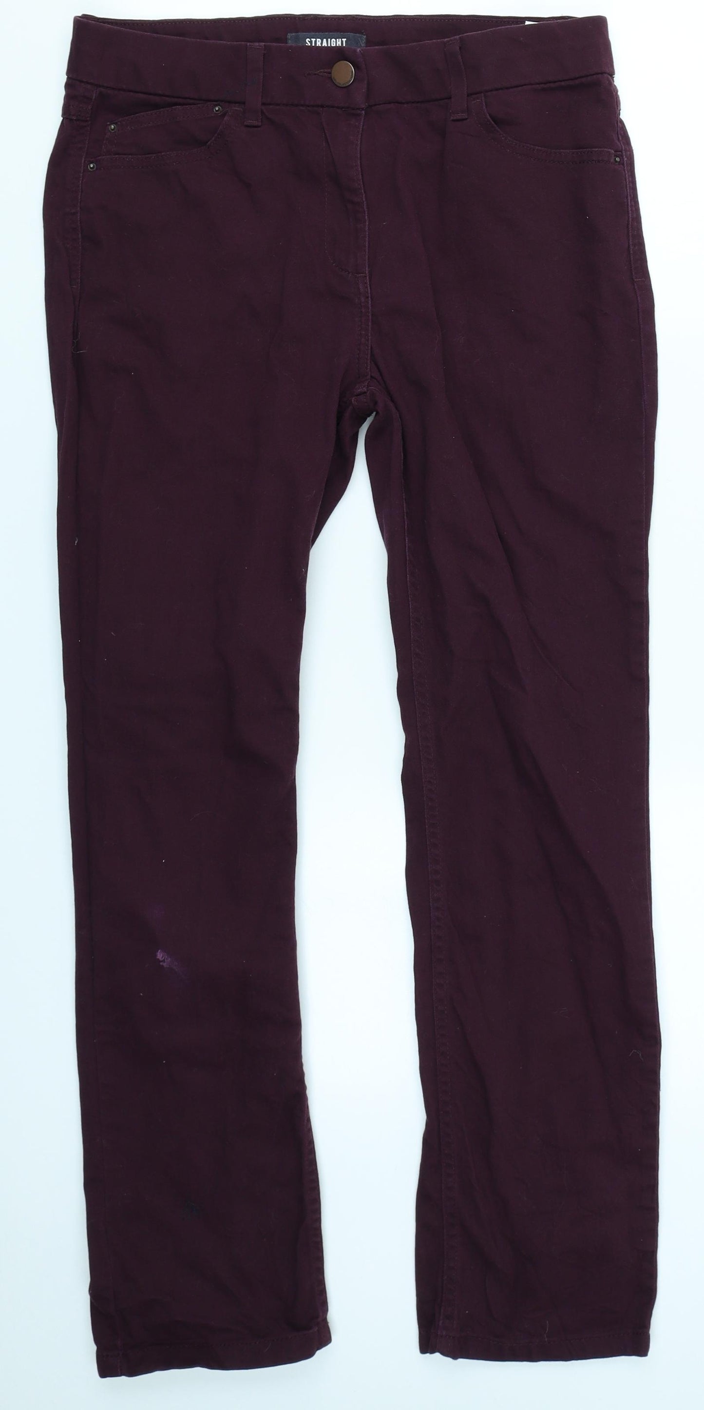 M&S Womens Purple   Chino Trousers Size 12 L28 in