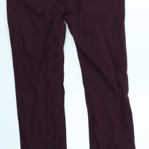 M&S Womens Purple   Chino Trousers Size 12 L28 in