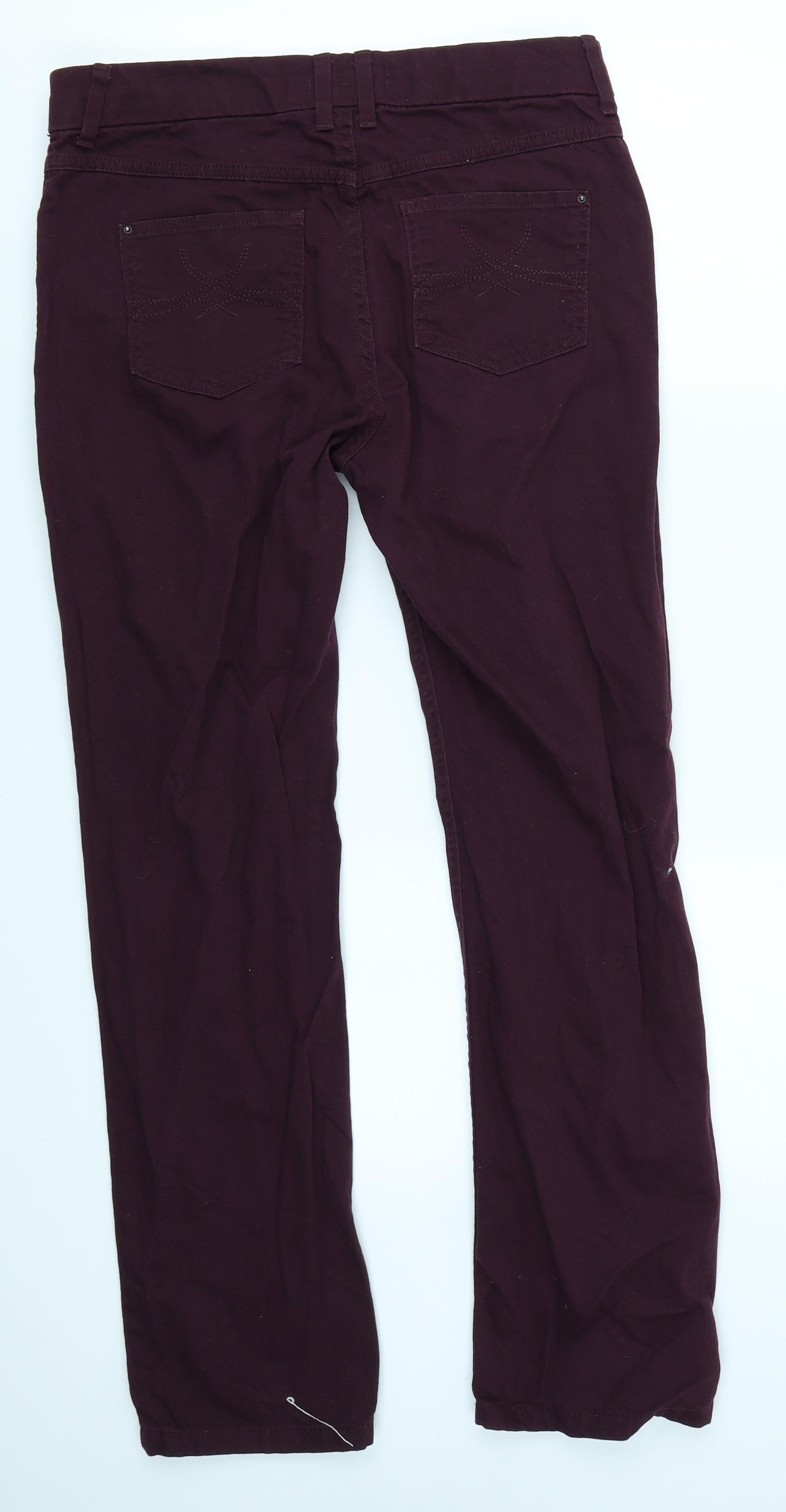 M&S Womens Purple   Chino Trousers Size 12 L28 in