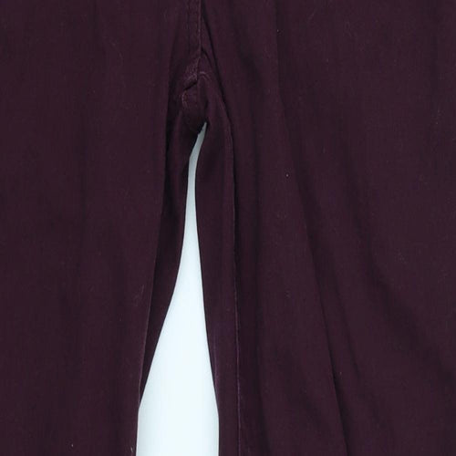 M&S Womens Purple   Chino Trousers Size 12 L28 in