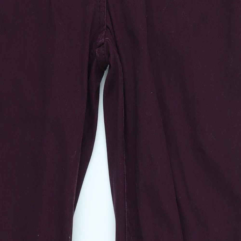 M&S Womens Purple   Chino Trousers Size 12 L28 in