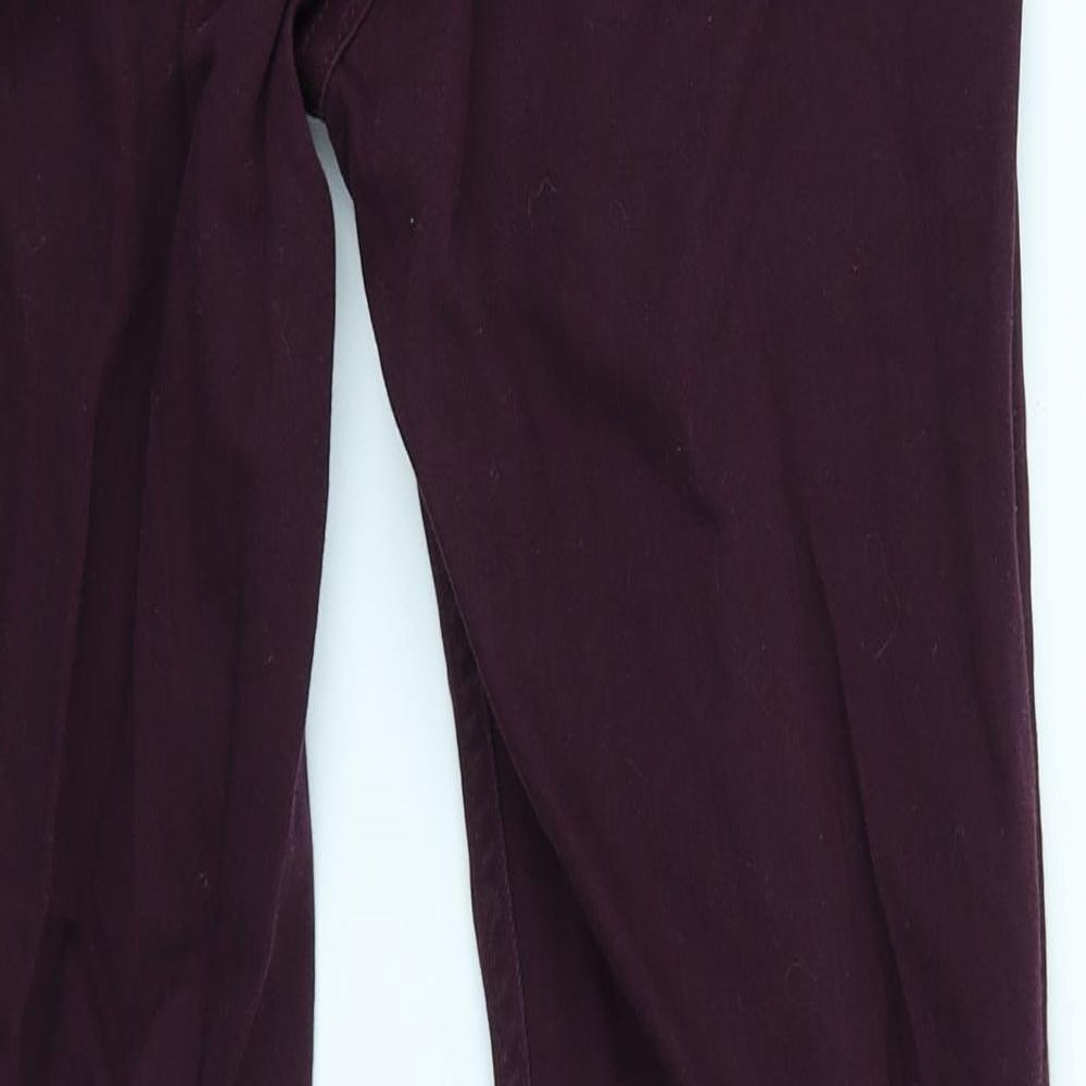 M&S Womens Purple   Chino Trousers Size 12 L28 in