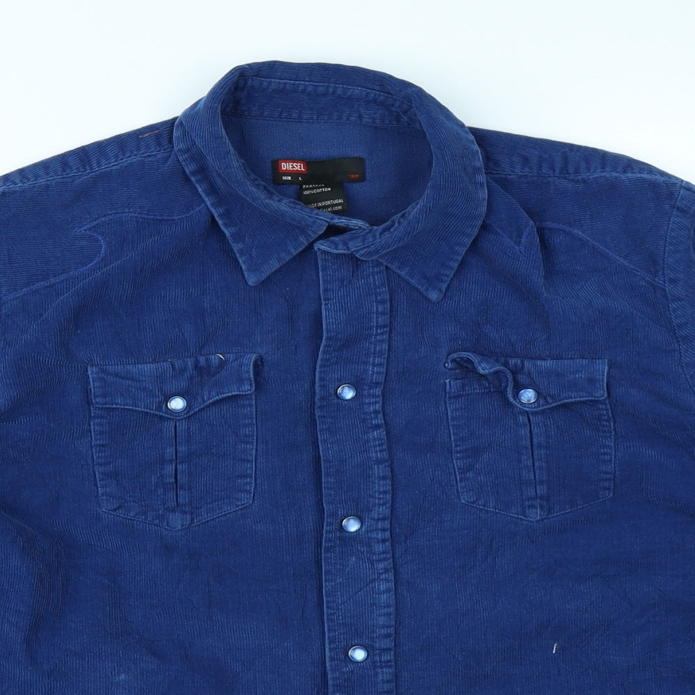 Diesel Mens Blue    Button-Up Size L