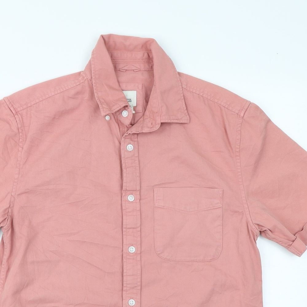 River Island Mens Pink    Button-Up Size S
