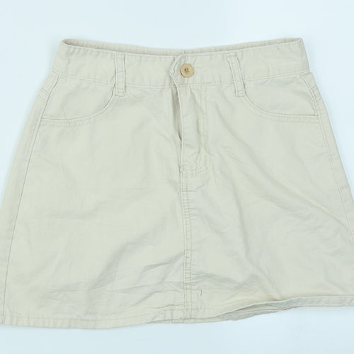 Jeans Womens Ivory  Denim A-Line Skirt Size L
