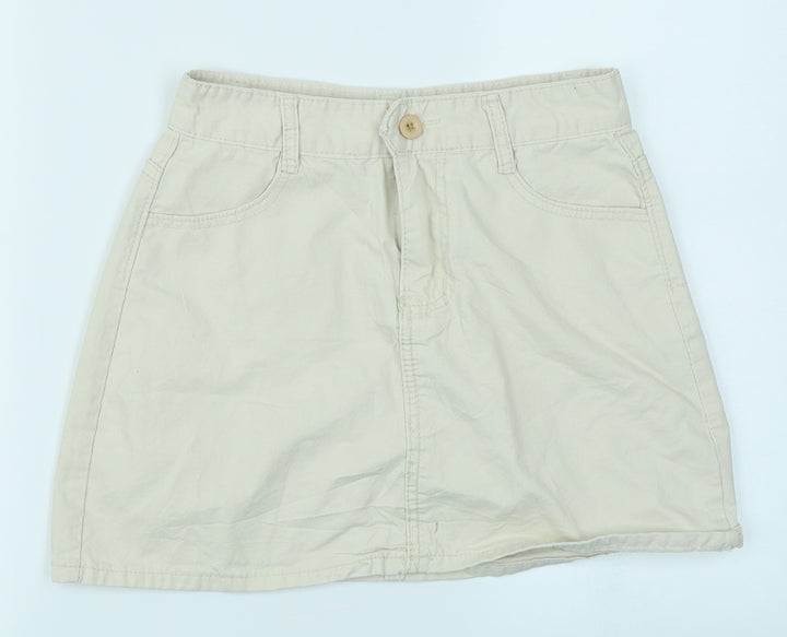 Jeans Womens Ivory Denim A-Line Skirt Size L