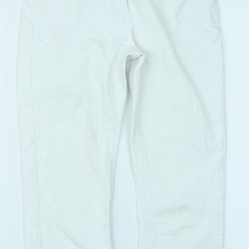 M&Co Womens White  Denim Capri Jeans Size 8 L20 in