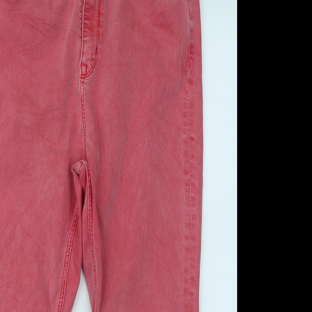 M&S Womens Red  Denim Capri Jeans Size 16 L21 in