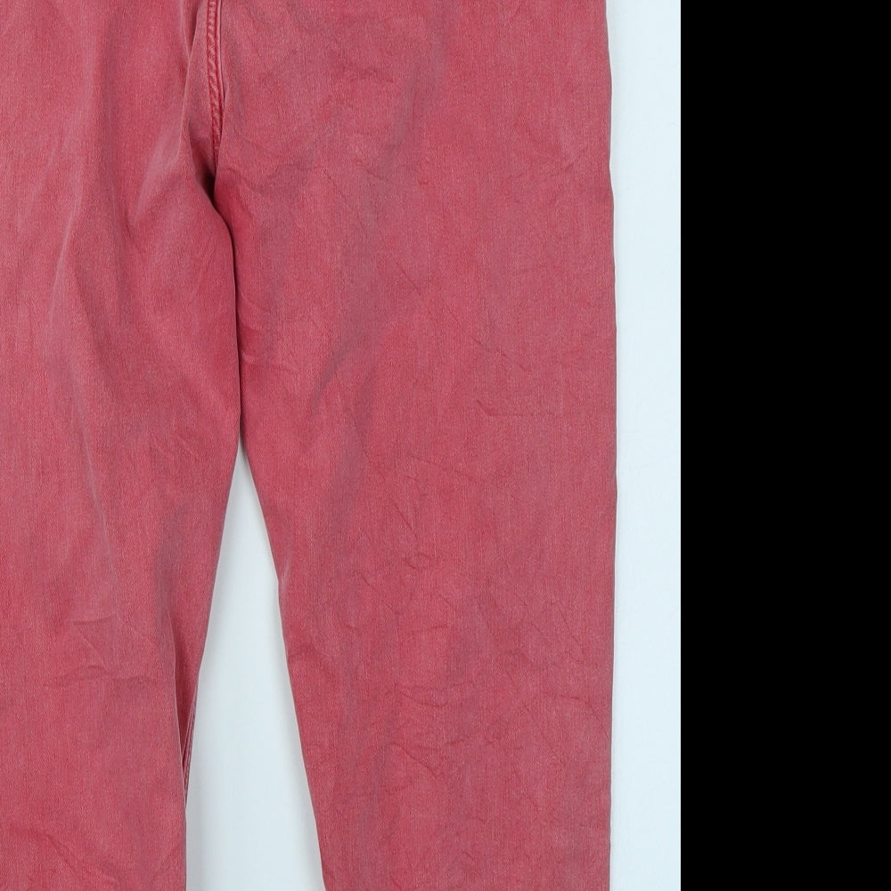 M&S Womens Red  Denim Capri Jeans Size 16 L21 in