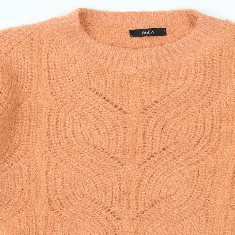 M&Co Womens Orange   Pullover Jumper Size 10