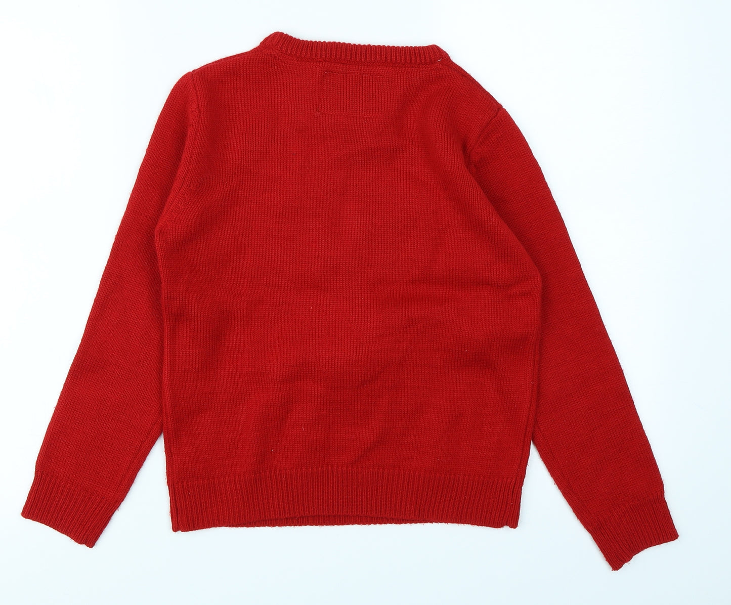 Rebel Boys Red  Knit Pullover Jumper Size 9-10 Years  - Christmas jumper