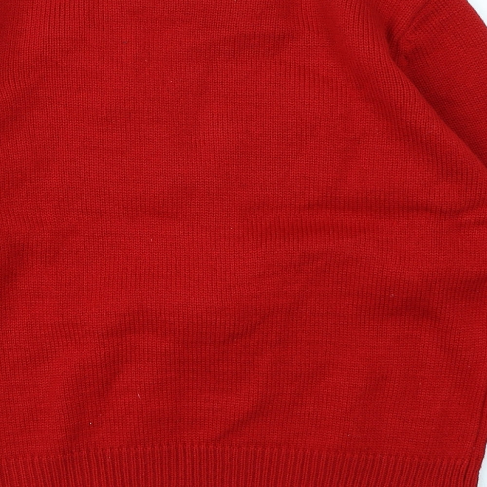 Rebel Boys Red  Knit Pullover Jumper Size 9-10 Years  - Christmas jumper