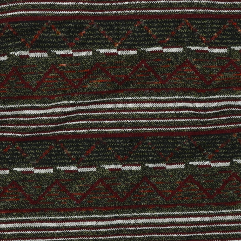 BHS Mens Green Fair Isle Knit Pullover Jumper Size M