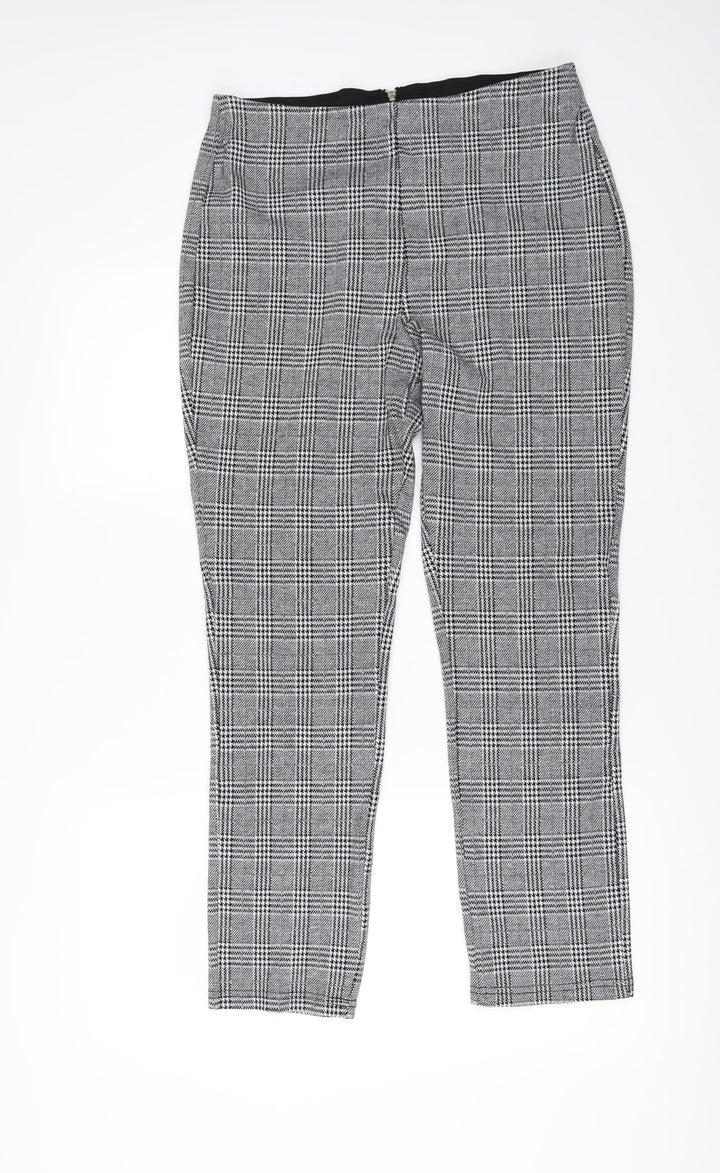 H&M Womens Grey Check  Rain Trousers Trousers Size M L29 in