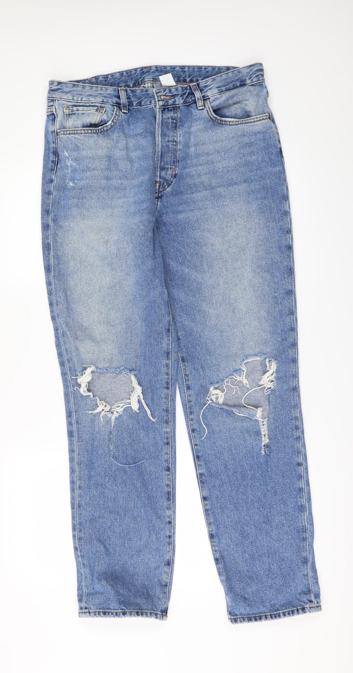 H&M Womens Blue Denim Mom Jeans Size 32 in L29 in