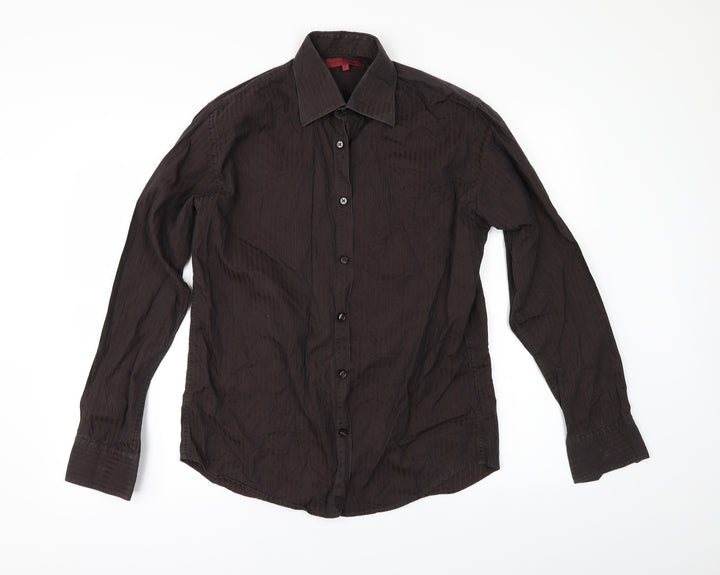 Debenhams Mens Brown Striped   Button-Up Size S