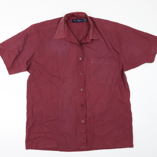 Tom Hagan Mens Red    Button-Up Size L