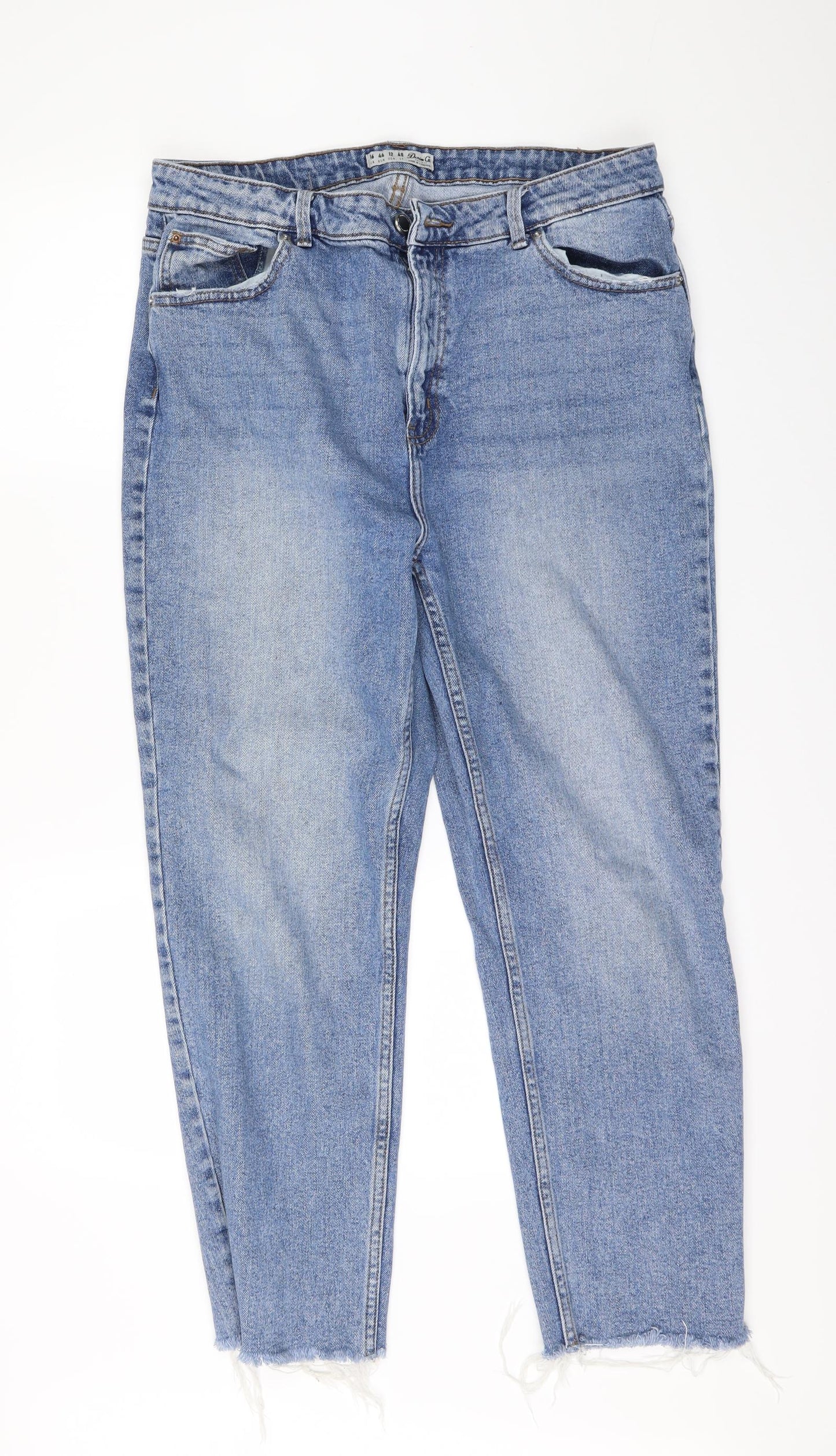 Denim & Co. Womens Blue  Denim Straight Jeans Size 16 L26 in