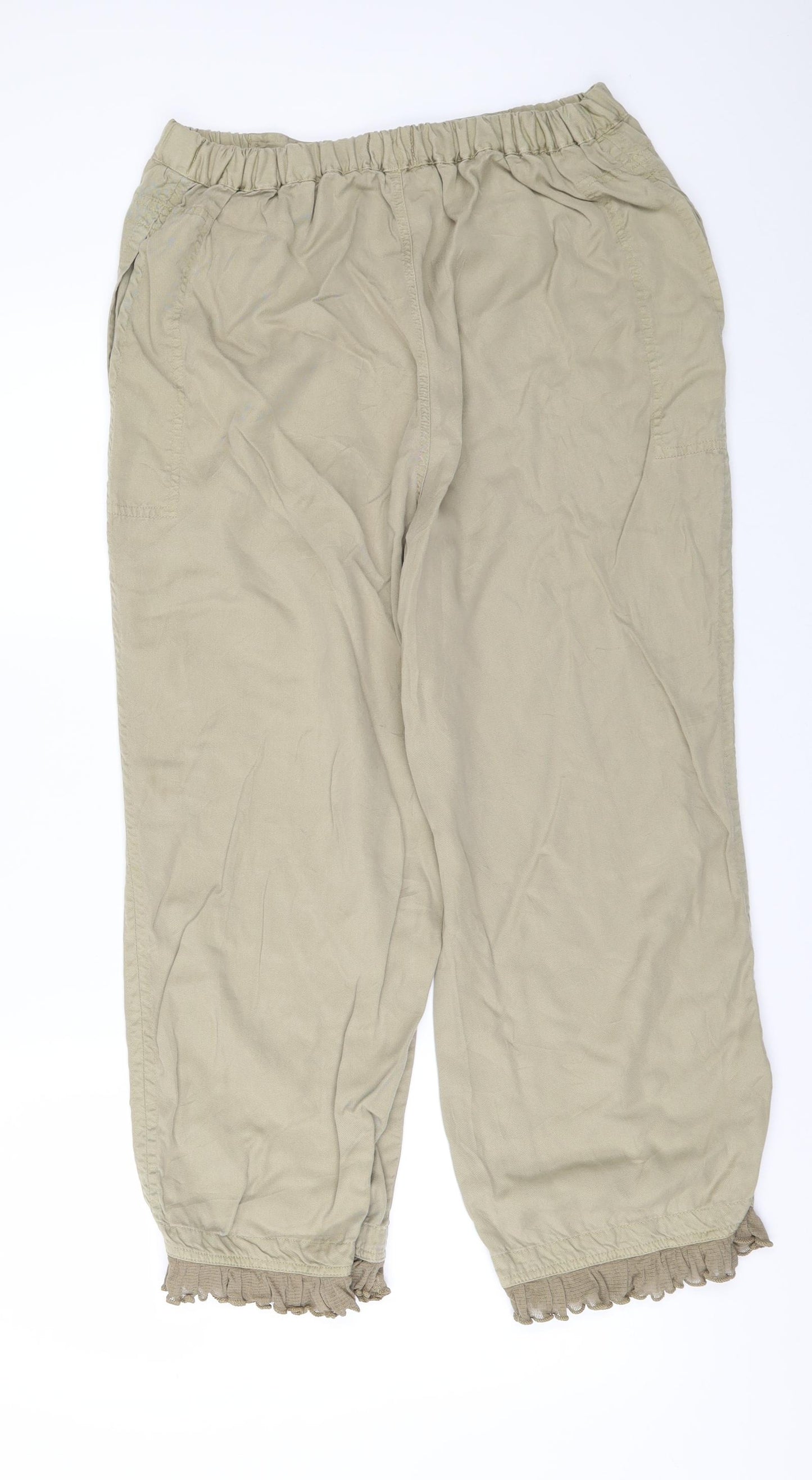Heteroclite Womens Beige   Trousers  Size 32 in L23 in - Frilled hem