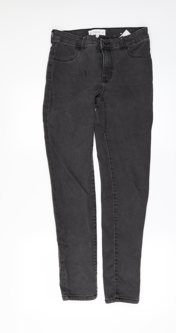 Mango Womens Black Denim Skinny Jeans Size 8 L28 in