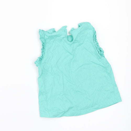 F&F Girls Green   Basic T-Shirt Size 9-12 Months