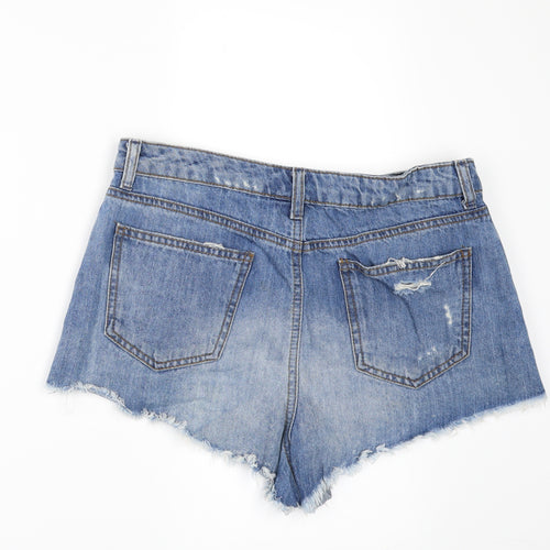 Topshop Womens Blue  Denim Cut-Off Shorts Size 30 in