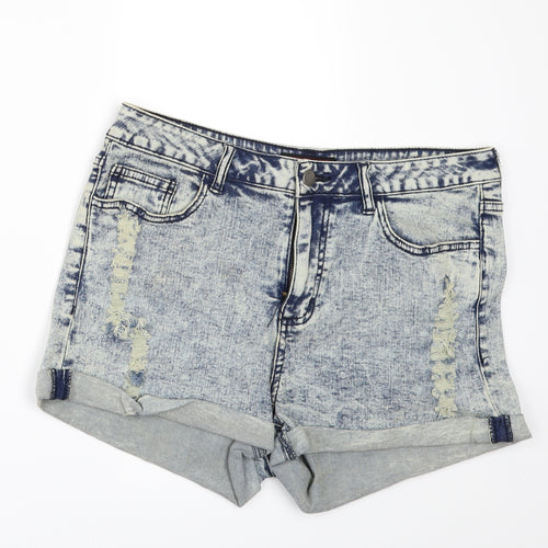 XXI Womens Blue  Denim Hot Pants Shorts Size 30 in