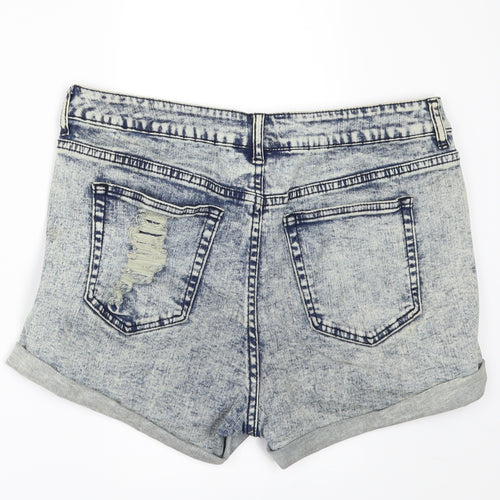 XXI Womens Blue  Denim Hot Pants Shorts Size 30 in
