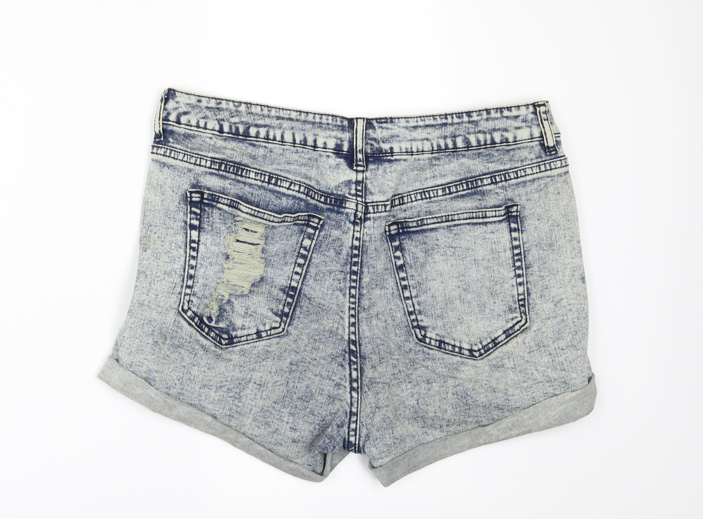 XXI Womens Blue  Denim Hot Pants Shorts Size 30 in