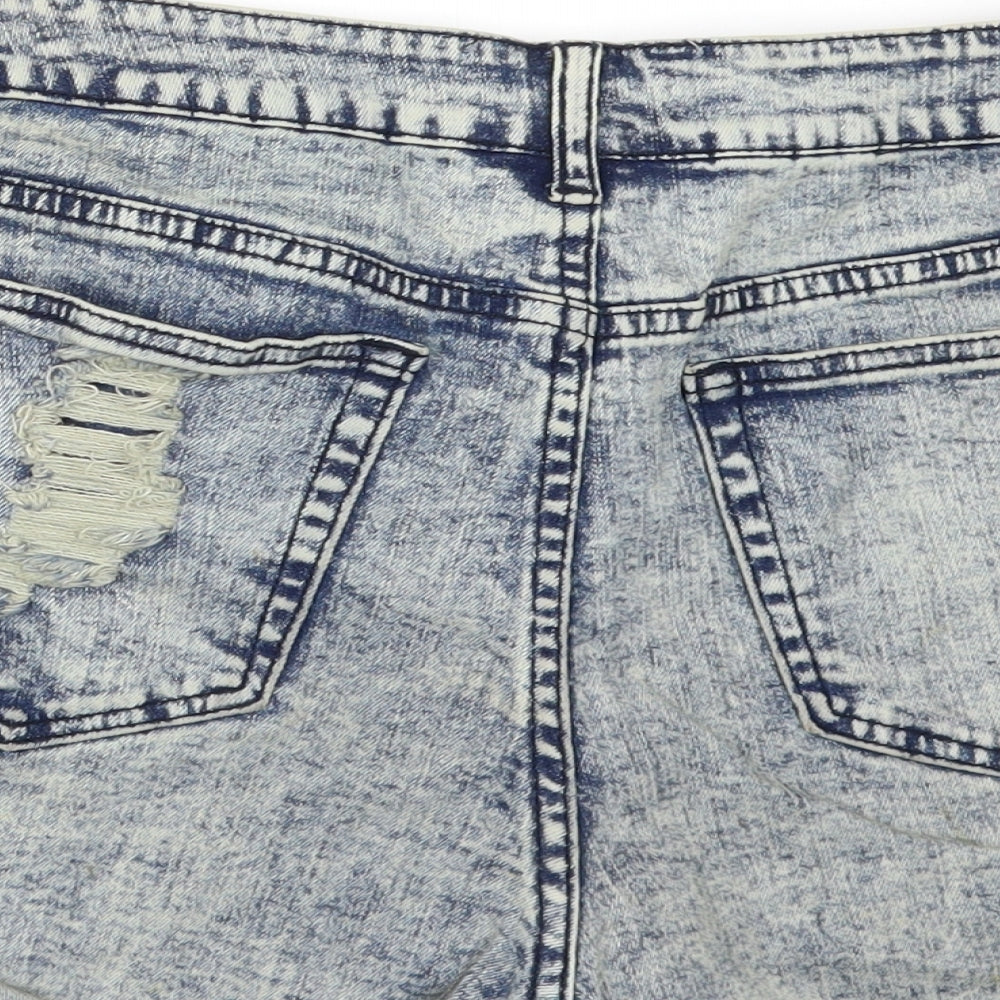XXI Womens Blue  Denim Hot Pants Shorts Size 30 in