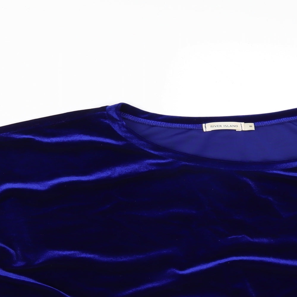 River Island Womens Blue   Basic T-Shirt Size 8