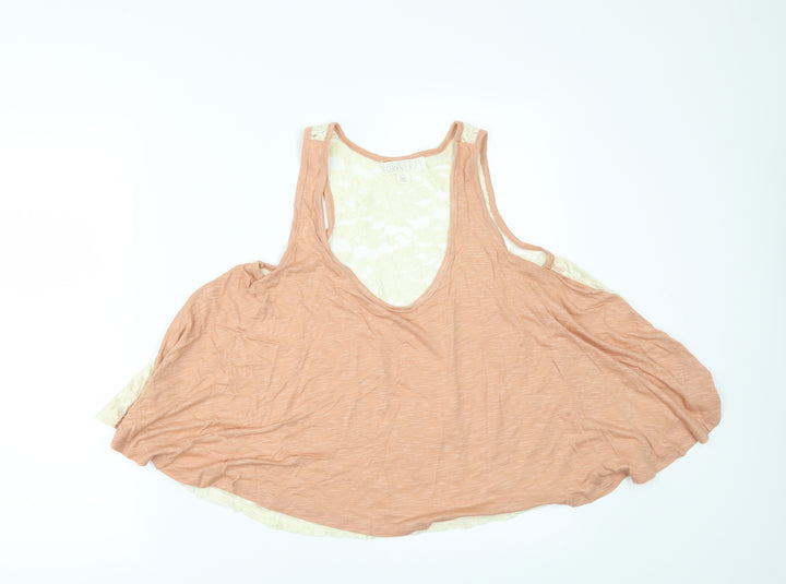 FOREVER 21 Womens Orange Basic T-Shirt Size S - lace back