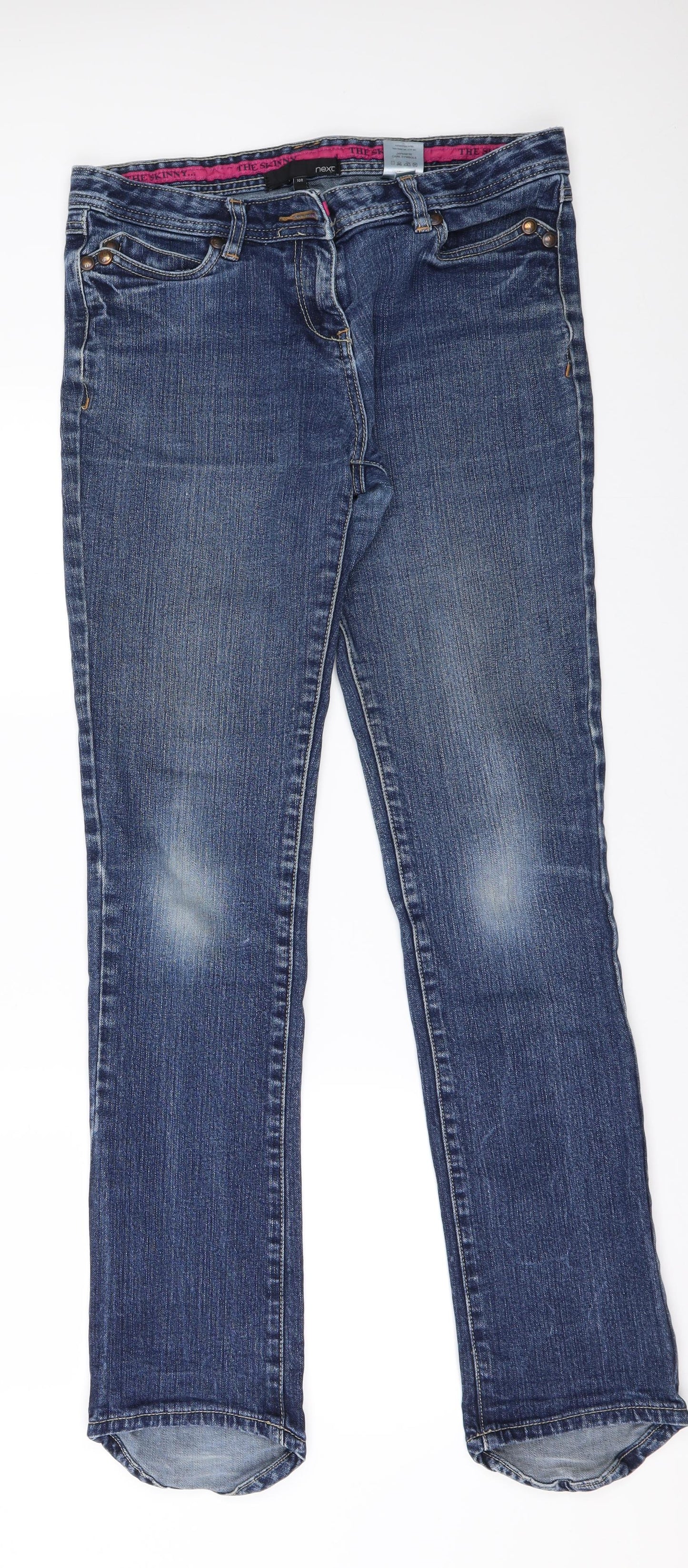 NEXT Womens Blue  Denim Skinny Jeans Size 10 L32 in - shaped hem