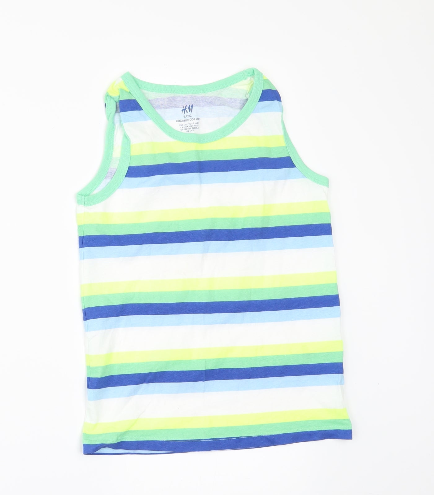 H&M Boys Multicoloured Striped  Basic T-Shirt Size 6-7 Years