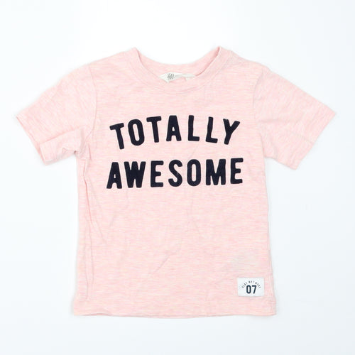 H&M Girls Pink   Basic T-Shirt Size 3-4 Years  - Totally Awesome