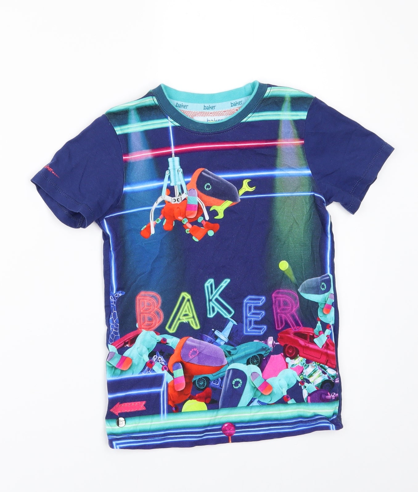 Ted Baker Boys Blue Geometric  Basic T-Shirt Size 4-5 Years