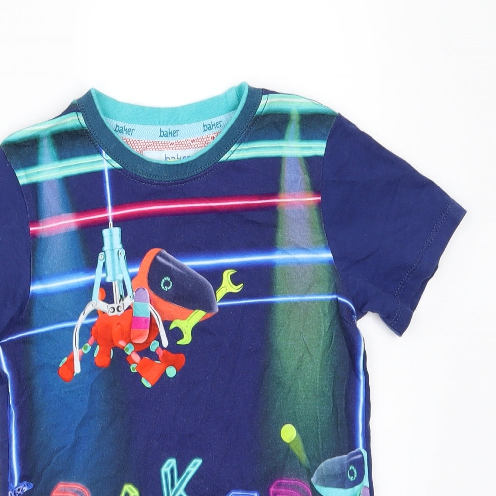 Ted Baker Boys Blue Geometric  Basic T-Shirt Size 4-5 Years