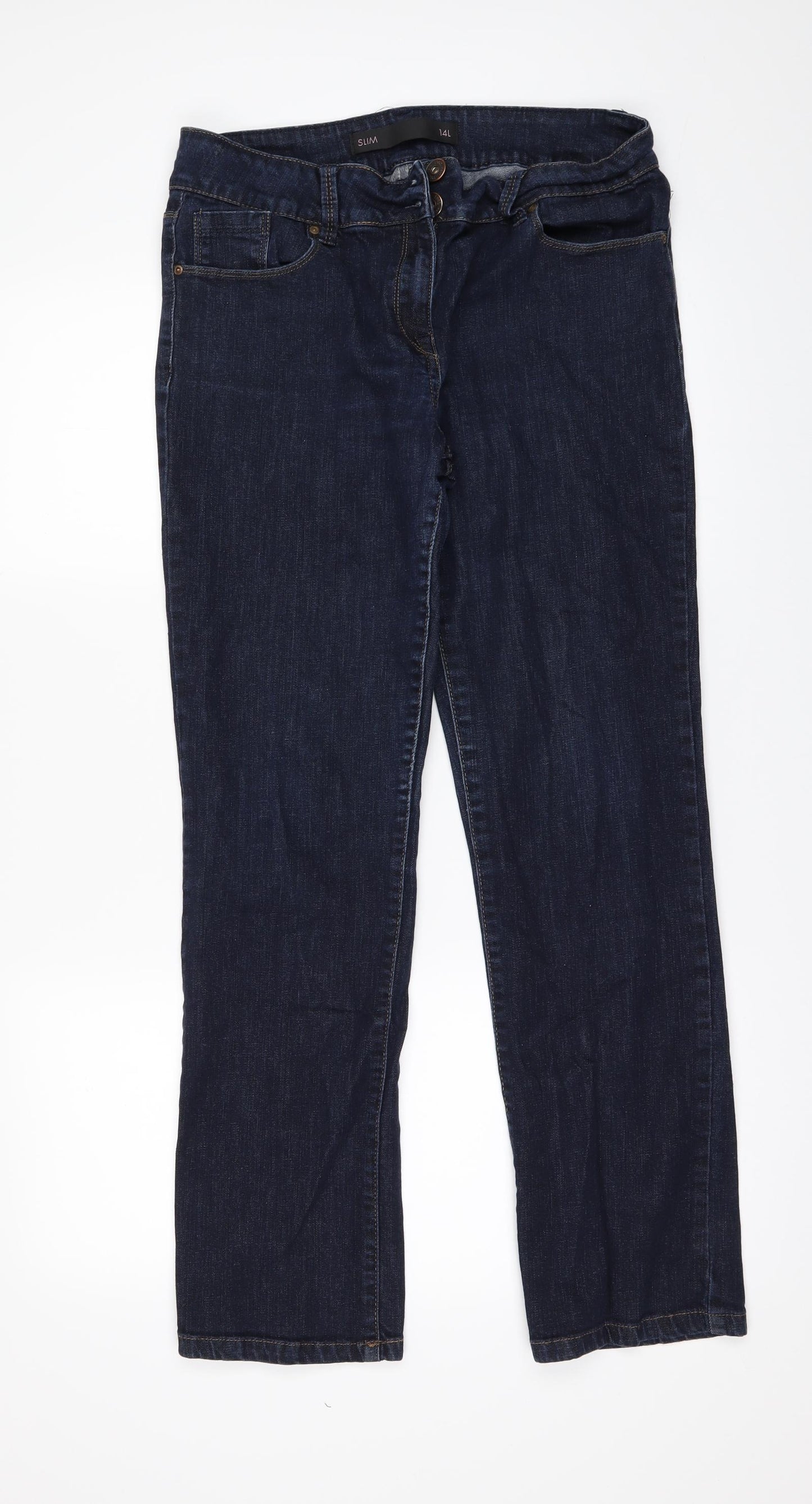 NEXT Womens Blue  Denim Straight Jeans Size 14 L29 in