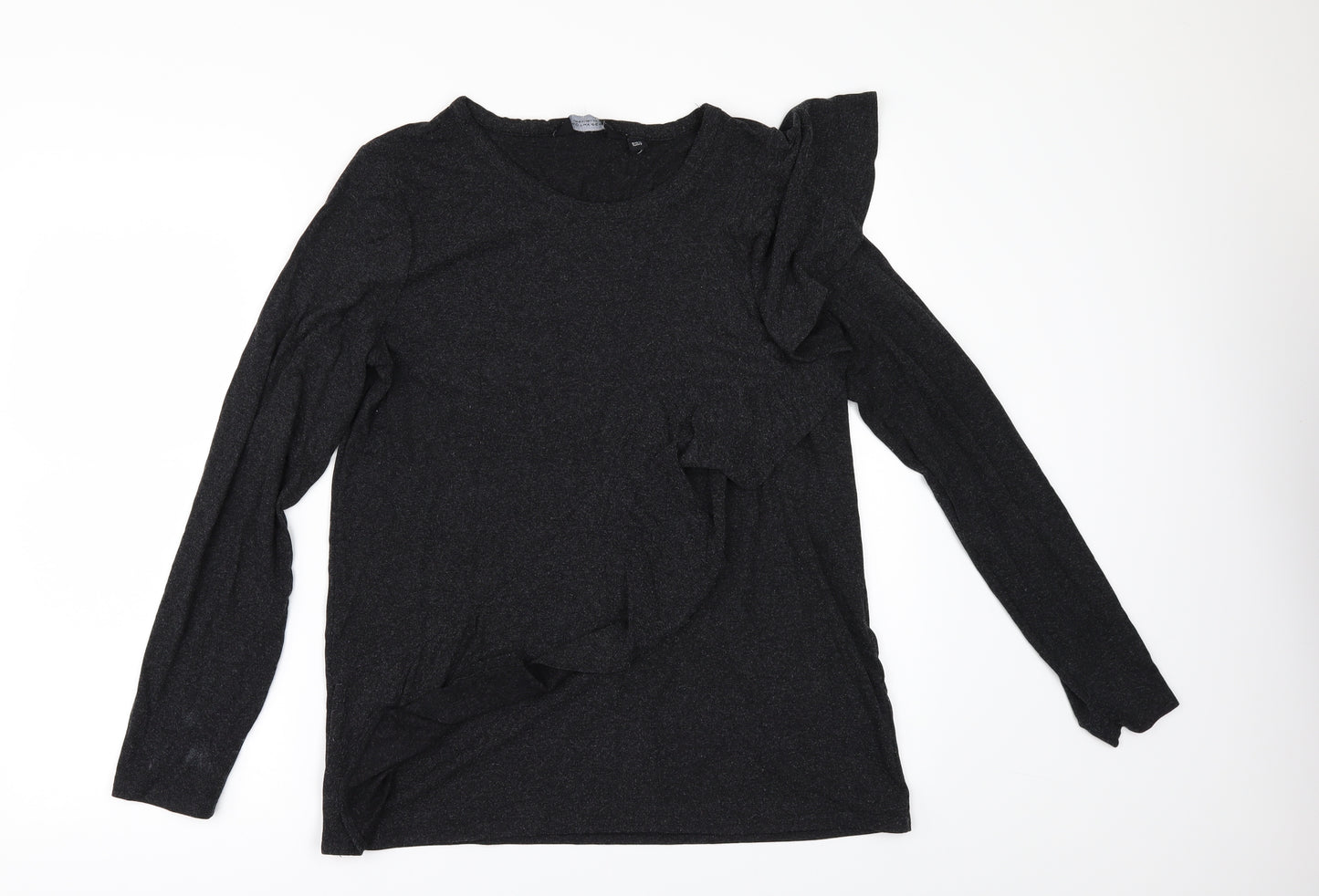 Dorothy Perkins Womens Grey   Basic T-Shirt Size 14  - FRILLED FRONT