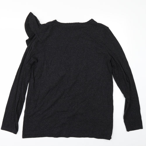 Dorothy Perkins Womens Grey   Basic T-Shirt Size 14  - FRILLED FRONT