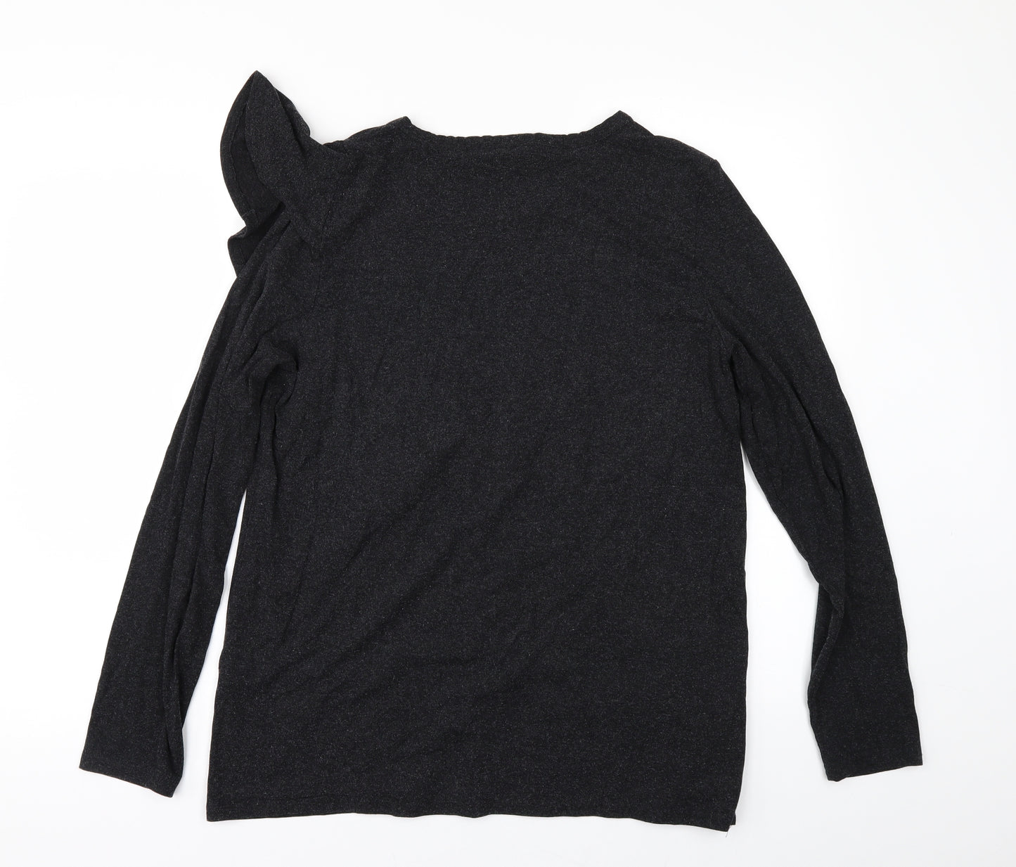 Dorothy Perkins Womens Grey   Basic T-Shirt Size 14  - FRILLED FRONT