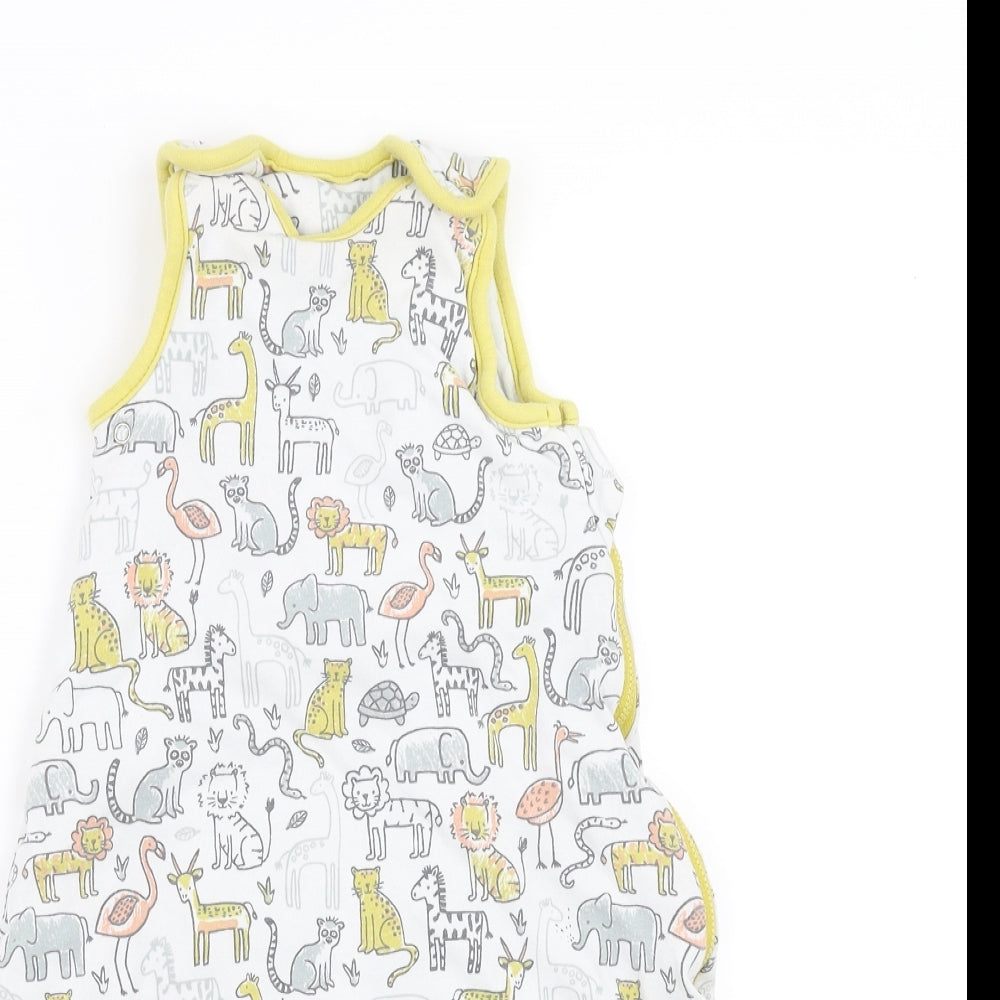 Lily&Dan Baby White    One Piece Size 0-3 Months  - animals sleep bag