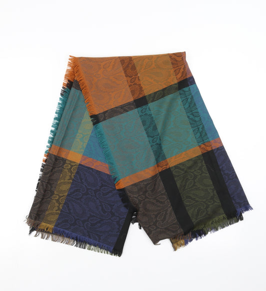 Front view of Preworn women’s multicoloured check shawl/wrap