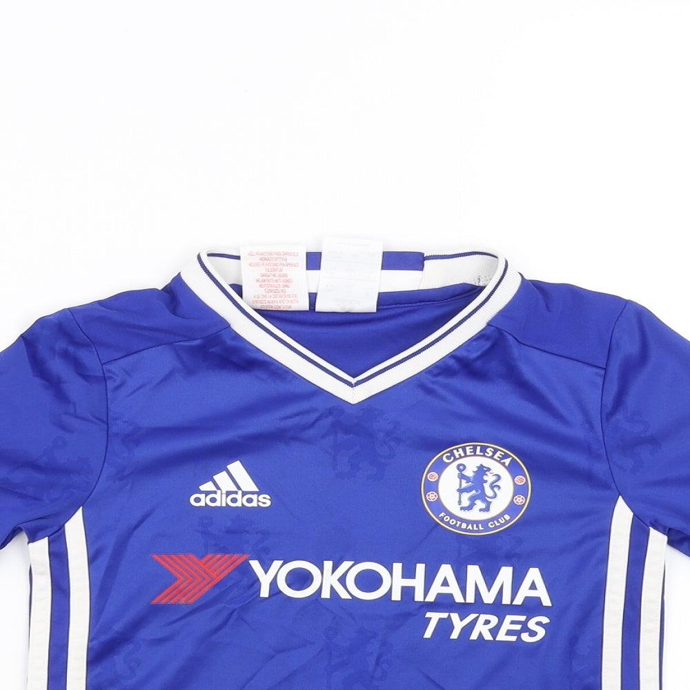 adidas Boys Blue   Basic T-Shirt Size 5-6 Years  - Chelsea F.C