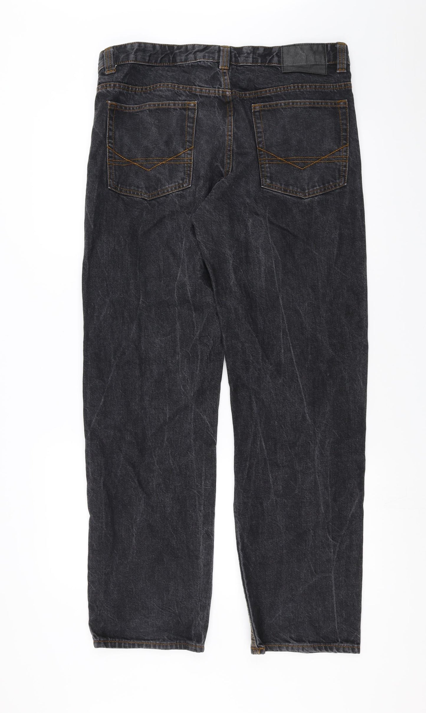 Debenhams Mens Grey  Denim Straight Jeans Size 34 in L31 in